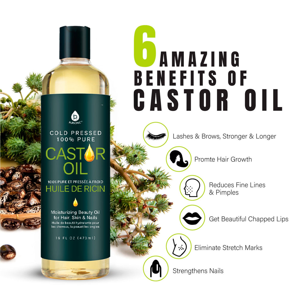 100% Pure Cold Pressed Castor Oil 16 Oz - Rayzo Store