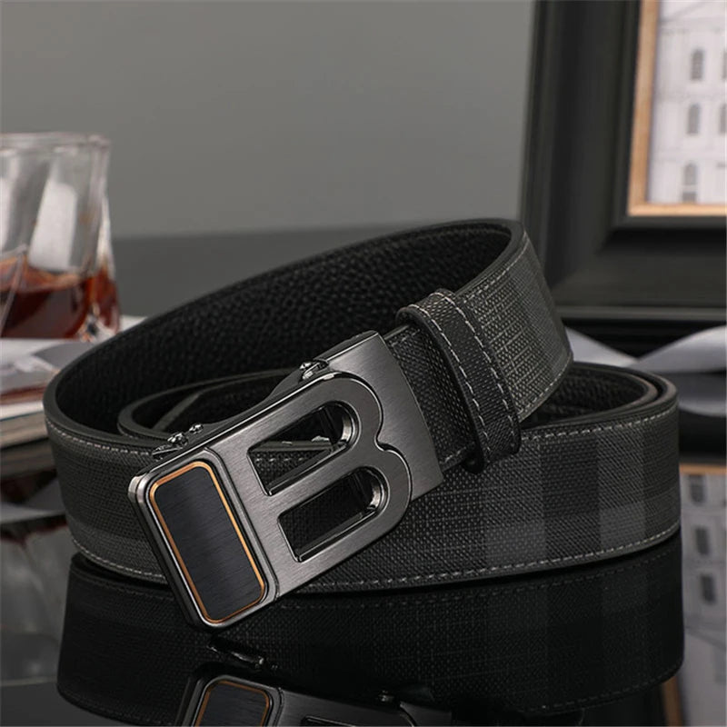 High Quality Men's Belt Designer Genuine Leather Belts Male Metal Automatic Buckle Casual Fashionable Belt for men Jeans