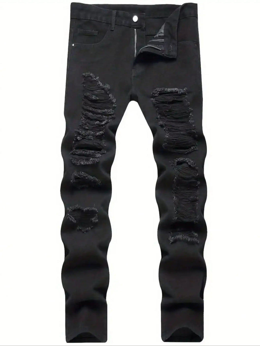 Black Ripped Street wear Jeans - Rayzo Store