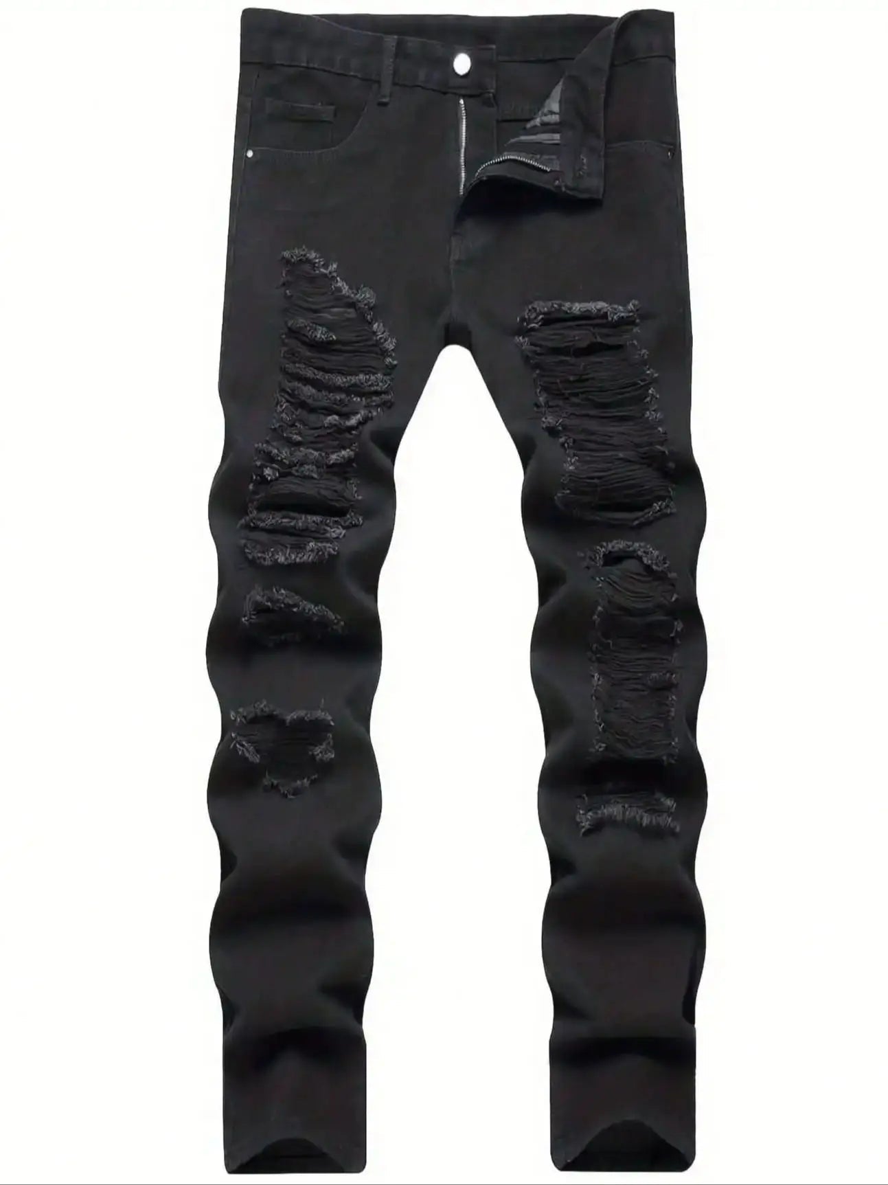 Black Ripped Street wear Jeans - Rayzo Store